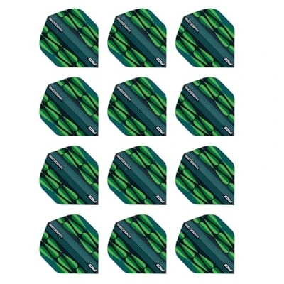Image of RED DRAGON Hardcore Radical Green Teardrop Dart Flights 4 Sets Per Pack (12 in total)