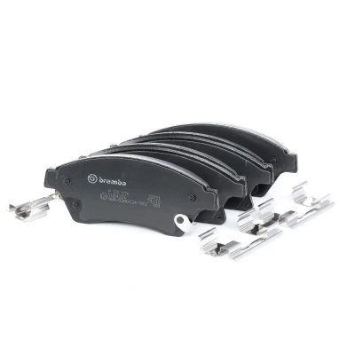 Image of 1605169, 1605261, 542120, 95516191, 95530019 Brake pad set BREMBO P 59 076 with acoustic wear warning anti squeak plate accessories