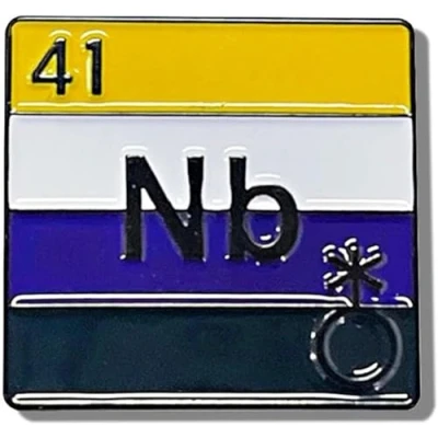 Image of Periodic Table No. 41 Element Enamel Pin Rainbow Pride Flag Brooch Cartoon LGBT Badge Gay Brooches Gift Jewelry Accessories