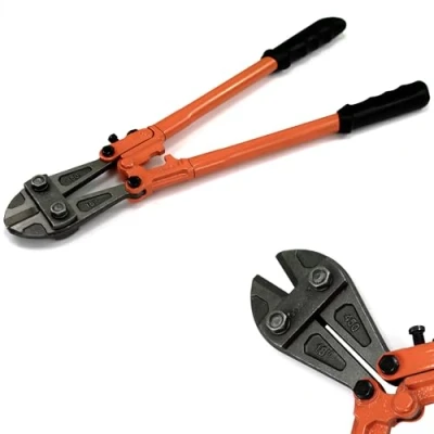 Image of Crystals 18 Inch Bolt Cutter, Chain Cutter for Chains, Padlocks, Wire Fencing, Chicken Padlock Croppers with Comfortable Rubber Grip Orange (18 Inch)