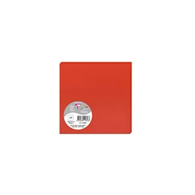 Image of Clairefontaine Ref 11848C Pollen Card (Pack of 25 Sheets) 135 x 135mm Sized, Acid Free, Inkjet &amp; Laser Compatible, Easy to Write On, 210gsm Coral Red