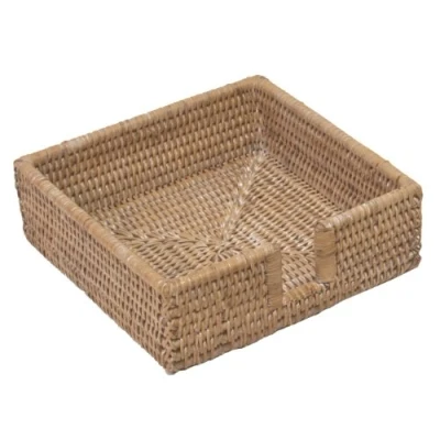 Image of Caspari Rattan Luncheon Napkin Holder in Light Natural Brown, 19 x cm, HL01W