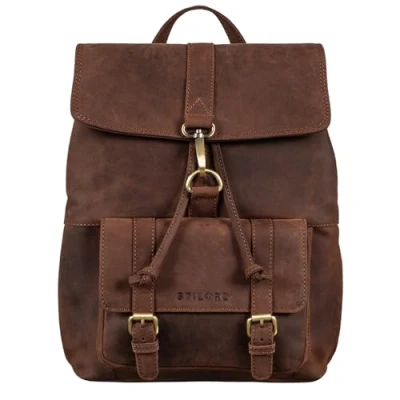 Image of STILORD &#039;Kacey&#039; Leather Backpack Handbag Womens 13,3 inch Laptop Vintage Daypack Ladies Rucksack Ideal as Business Travel Bag School Bag, Colour:veleta brown