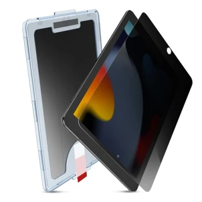 Image of MOBDIK Privacy Screen Protector Compatible with iPad 9th / 8th 7th Generation 10.2 Inch (2021/2020 2019) Anti Spy, 9H Tempered Glass, EZ Kit 1 Pack