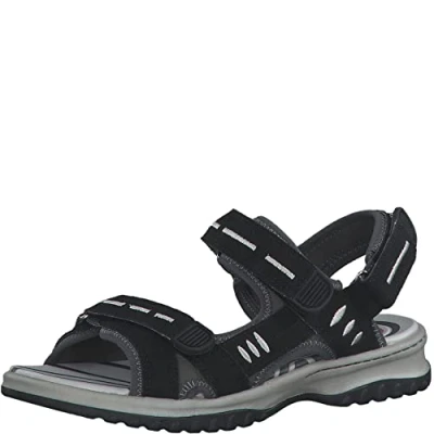 Image of Jana Women&#039;s 8 28766 20 multi width comfortable shoe fashionable leisure tracking Sandal, black, 7.5 UK