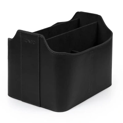 Image of LONDO Leather Remote Control Organizer and Caddy with Tablet Slot