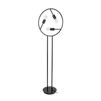 Image of Lucande Linnard floor lamp made of iron, 3 bulb