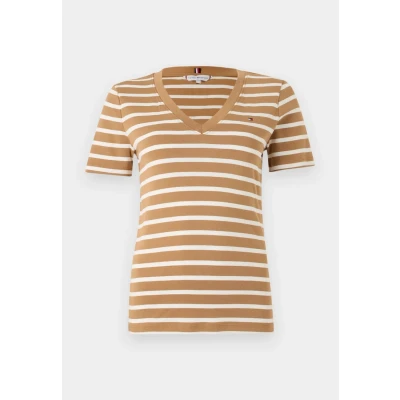 Image of Tommy Hilfiger SLIM CODY Print Tshirt, Women&#039;s, Size: XXS, Hickory/ecru