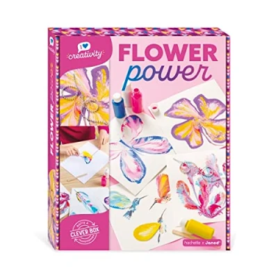 Image of Janod Flower Power I Love Creativity 5 Acrylic Paint Creations Children’s Arts &amp; Crafts Kit Fine Motor Skills Concentration 8 Years +, J07738