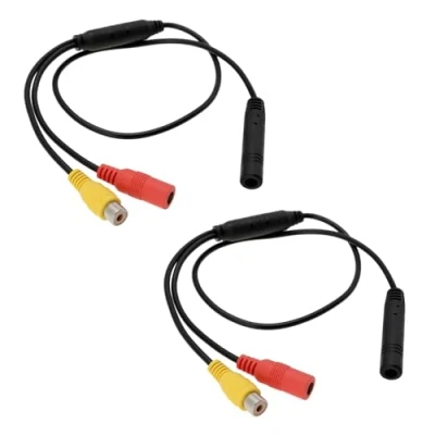 Image of OTOTEC 2PCS Rear View Camera Adapter Cable 4 Pin Male to CVBS RCA Female Video Wiring Loom Length 55.5cm Signal Harness