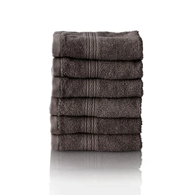 Image of ALCLEAR set of terry hand towels, range soft and highly absorbent OEKOTEX 100 certified, 5 colours &amp; sizes, colour: ANTHRACITE, 6 x face towels 30 cm