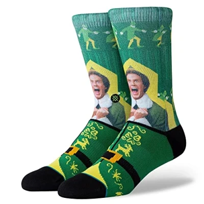 Image of Stance Crew Sock Elf I know Him (Green, Medium)