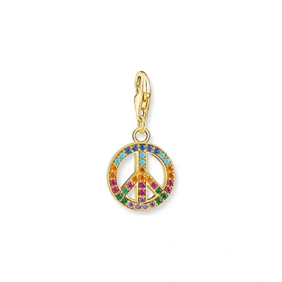 Image of Thomas Sabo X0254 1898 488 7 Peace Golden Charm Pendant in Gold Plated Silver