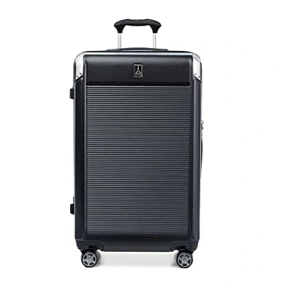 Image of Travelpro Platinum Elite Hardside Expandable Checked Suitcase, 8 Wheel Spinner, TSA Lock, Hard Shell Polycarbonate Shadow Black, Large 77x46x35 cm