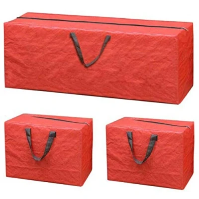 Image of NIGMA Christmas Xmas Storage Zip Bag for Tree, Decorations &amp; Lights, Box (3Pc Red Bag)