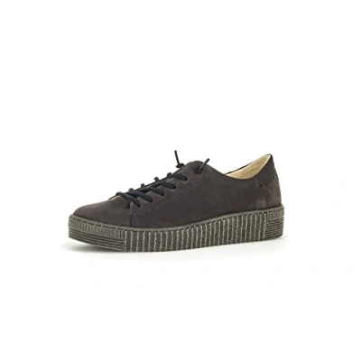 Image of Gabor Women Trainers, Ladies Low Tops,Removable Insole,Street Shoe,Casual Shoe,Wedge Heels,Low Shoe,lace up,Grey (Pepper) / 19,39 EU 6 UK