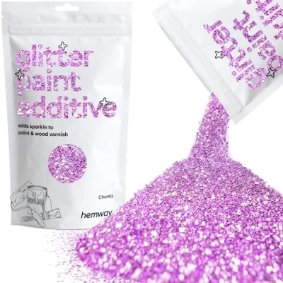 Image of Glitter Paint for Walls Lavender Purple Additive Emulsion Latex Acrylic Sparkles Chunky Interior Painting 100g / 3.5oz
