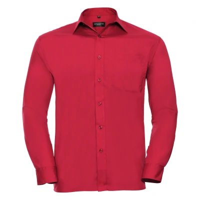 Image of Russell Athletic Collection Mens Long Sleeve Shirt (Classic Red) Size 18.5 inch