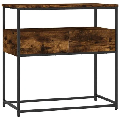 Image of vidaXL Console Table Smoked Oak 75x40x75 cm Engineered Wood
