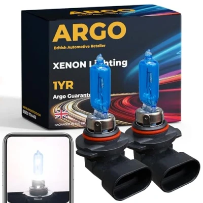Image of Argo Hb3 headlight bulb Xenon White 100w 6000k 12V Main Dipped High Low Beam 9005 P20D Super Bright Halogen Upgrade Front Fog Light Lamp Car DRL Daytime Running Lights Bulbs