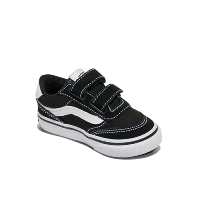 Image of Vans Boy&#039;s Unisex Kids Brooklyn LS V Sneaker, Suede Canvas Black White, 3.5 UK Child