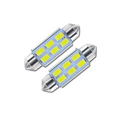 Image of Pexorin License Plate Lamp, 2Pcs C5W 39mm Canbus Number LIGHT Bulbs, for, 3 5 Series E36 E46 E34 E39 E60 X5 E53 2000 2007 M5(White)