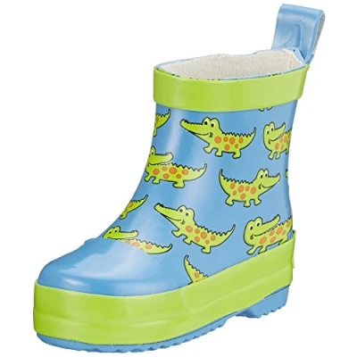 Image of Playshoes Unisex Kid&#039;s Wellies Rain Boot Crocodiles Wellington Rubber, Blue (Blau 7), 8.5 UK Child
