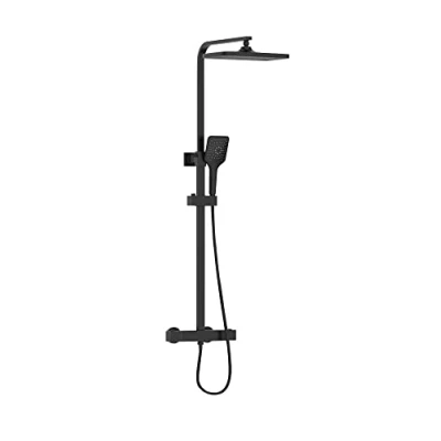 Image of Bristan CRZ SHXDIVCTFF BLK Craze Rigid Riser Bar Mixer Shower, Black