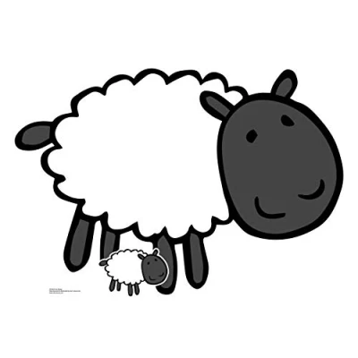 Image of STAR CUTOUTS Ltd SC1443 Cute Sheep Farmyard Animal Cardboard Cut Out Perfect for Parties, Events, Table Decorations and Birthdays, Solid, Multicolour, Regular