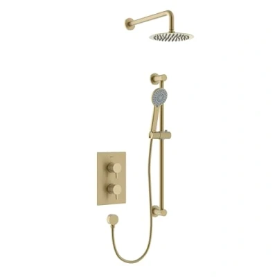 Image of Bristan BB SHWR PK Apelo Concealed Dual Control Shower Pack, Brushed Brass