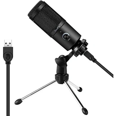 Image of USB Microphone, Metal Condenser Recording PC Microphone for Windows and Mac, Professional Studio Desktop Podcast, Gaming, Youtube Videos, Voice Overs Streaming