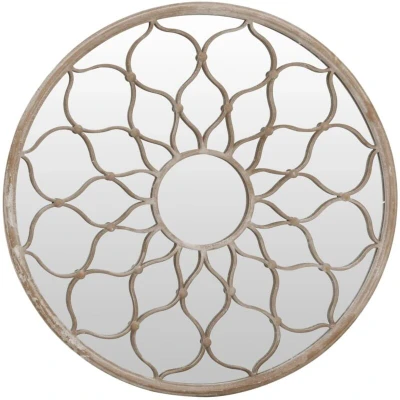 Image of vidaXL Mirror Sand 40x3 cm Iron Round for Indoor Use