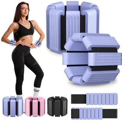 Image of Giiyr Ankle Weights for Women Men,Adjustable Wrist Set of 2(1lb Each),Wearable leg weights/arm weights，Wrist &amp; Bracelet Yoga,Pilates,Running, Fitness,Physical Therapy (Blue)