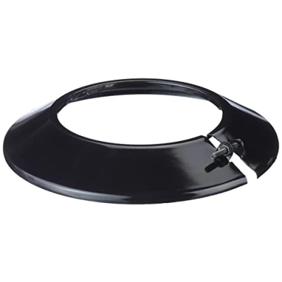 Image of S&amp;M Black Vitrified Trim 900C Ø100mm Rosette for Stoves and Fireplaces Ducts