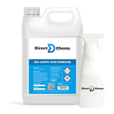Image of DIRECTCHEMS Acetic acid 20% (Strong White Vinegar) 5KG, Effective Cleaner for Home Spray bottle included Concentrated No Glyphosate