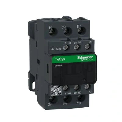 Image of Schneider Electric TeSys D AC Contactor, 220 V AC, 50/60 Hz, 3 Pole, 3NO, 25A, Fixed and DIN Rail Mounting, LC1D25M7