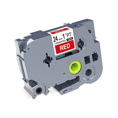 Image of IDIK White on Red Label Tape TZ455 TZe455 Compatible for Brother P Touch 24mm 8m