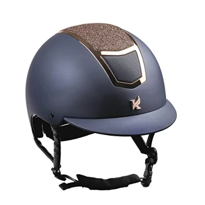 Image of Shires Karben Valentina Riding Hat Navy Rose Gold 59 61cm