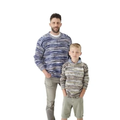 Image of King Cole Mens Boys Double Knitting Pattern Easy Knit Sweaters (6081)