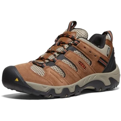 Image of KEEN Men&#039;s Headout Waterproof Hiking Shoe, Bison/Fossil Orange, 8.5 UK