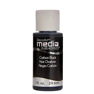 Image of DecoArt Media Paint, Acrylic, Carbon Black, 3 x 7.5 cm