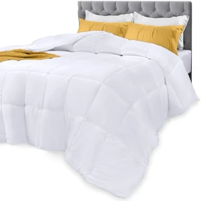 Image of Utopia Bedding Comforter All Season California King White Cal Plush Siliconized Fiberfill Box Stitched
