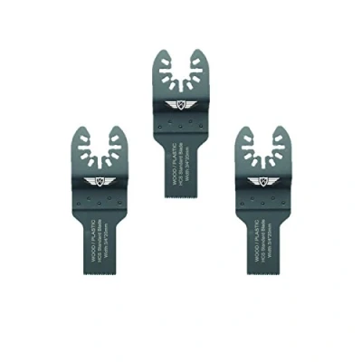 Image of 3 x 20mm TopsTools FA20F_3 Fast Fit Wood Cutting Blades Compatible with Dewalt Stanley Black and Decker Bosch Fein (Non StarLock) Makita Milwaukee Parkside Ryobi Worx Erbauer Workzone Multitool