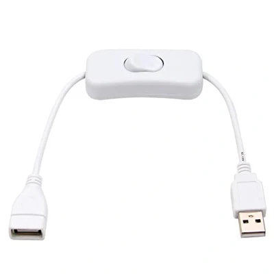 Image of Harrista USB Cable with Switch ON/OFF Extension Toggle for Lamp Fan Power Supply Adapter White
