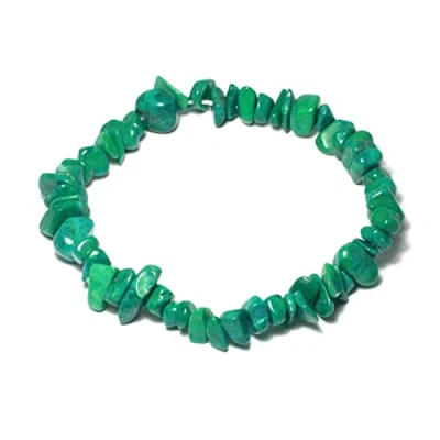 Image of CrystalAge Howlite Malachite Gemstone Chip Bracelet