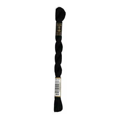 Image of Anchor Pearl Thread, Embroidery Cotton, 00403 Schwarz, Black