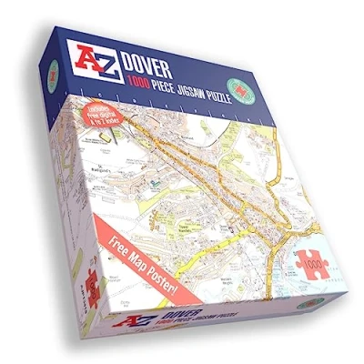 Image of A to Z Map of Dover jigsaw Puzzle For Adults 1000 Piece Gift Puzzles,
