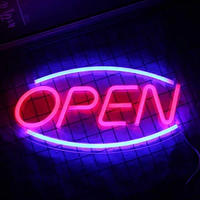Image of Open Neon Signs Word Night Lights for Room Decor Light Lamp Bedroom Bar Pub Hotel Coffee Shop Restaurant Game Wall Art Decoration Sign(17.7&#039;&#039;x8.7&#039;&#039;)