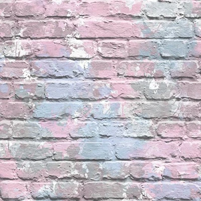 Image of Muriva L33506 Camouflage Brick Wallpaper Lilac