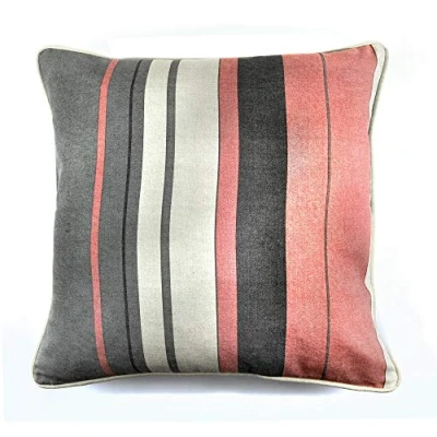 Image of Fusion Whitworth Stripe 100% Cotton Filled Cushion 43x43cm (17x17&quot;) in Blush